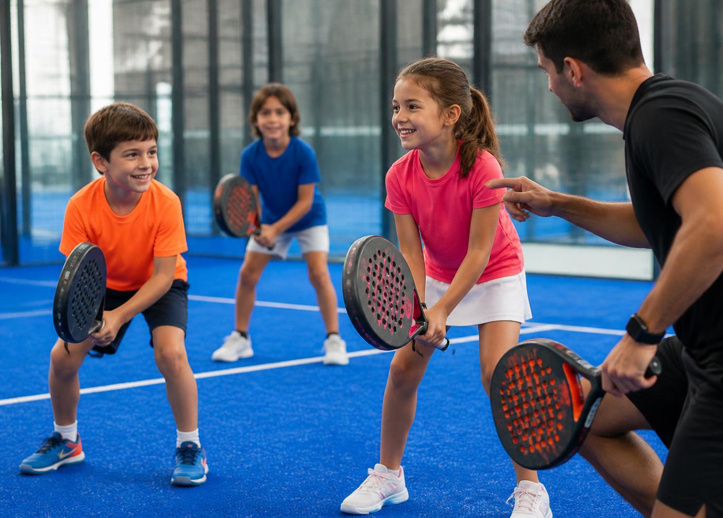 Lezione di padel per bambini